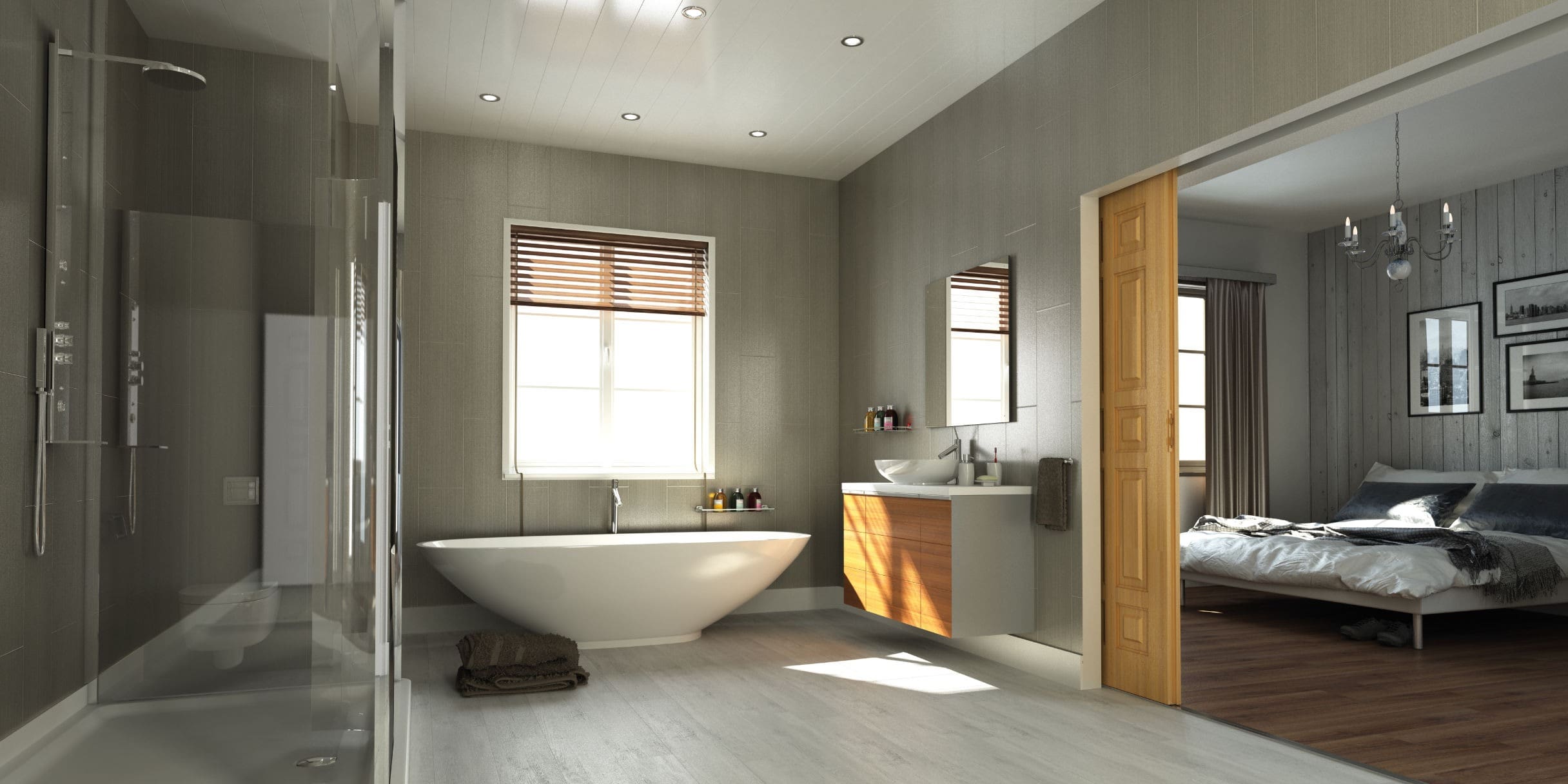 Large Tile Effect PVC Bathroom Panels